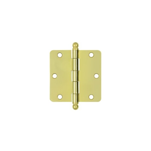 S35R43-BT Ball Tip 1/4 Radius Hinges Polished Brass, 10PK